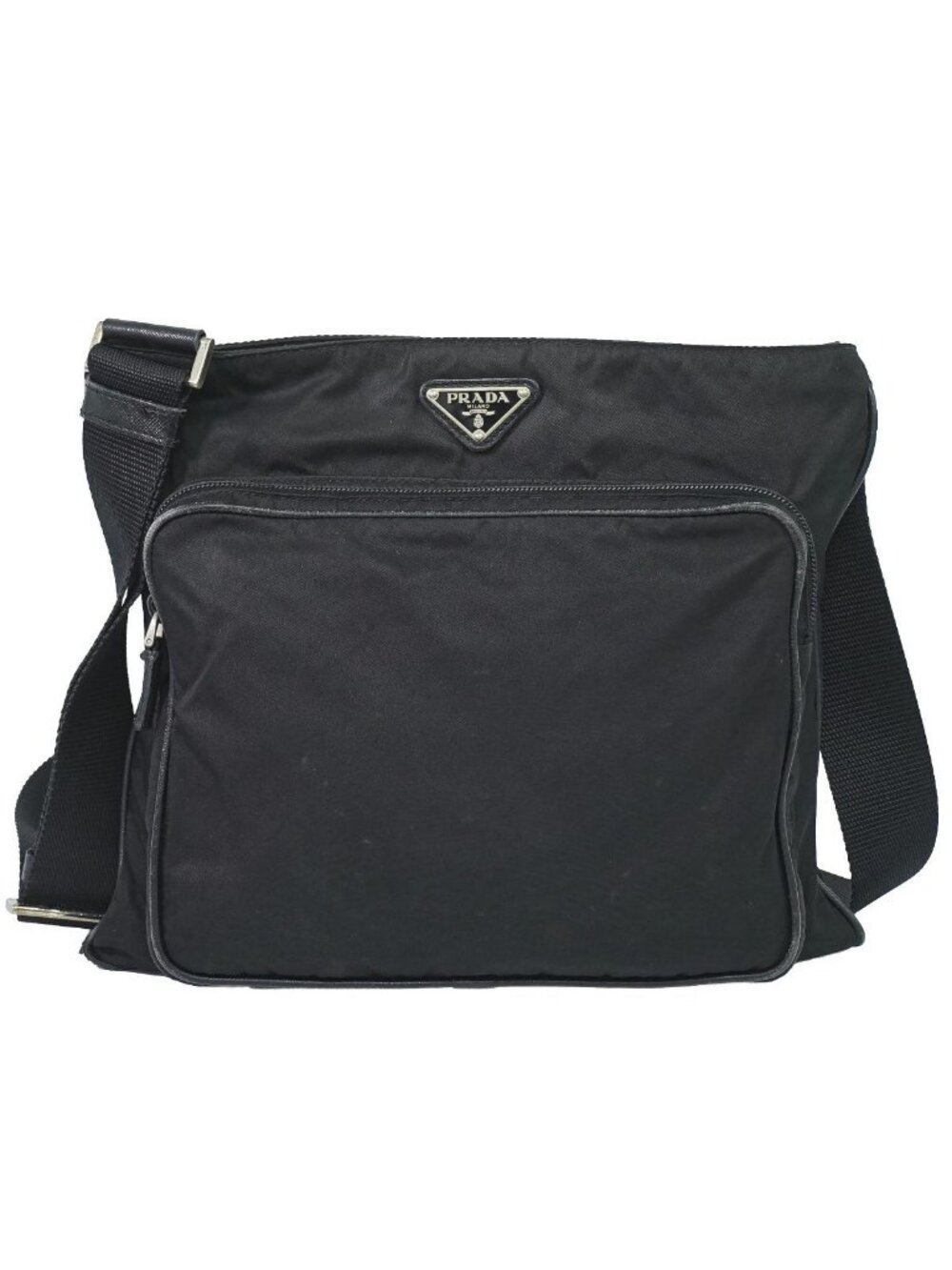 Prada Nylon Shoulder Bag Pochette Black